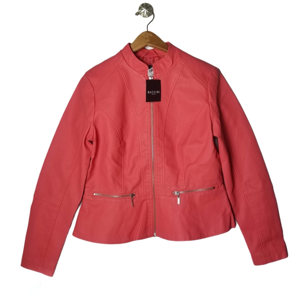Baccini | Faux leather Moto Jacket Size Medium